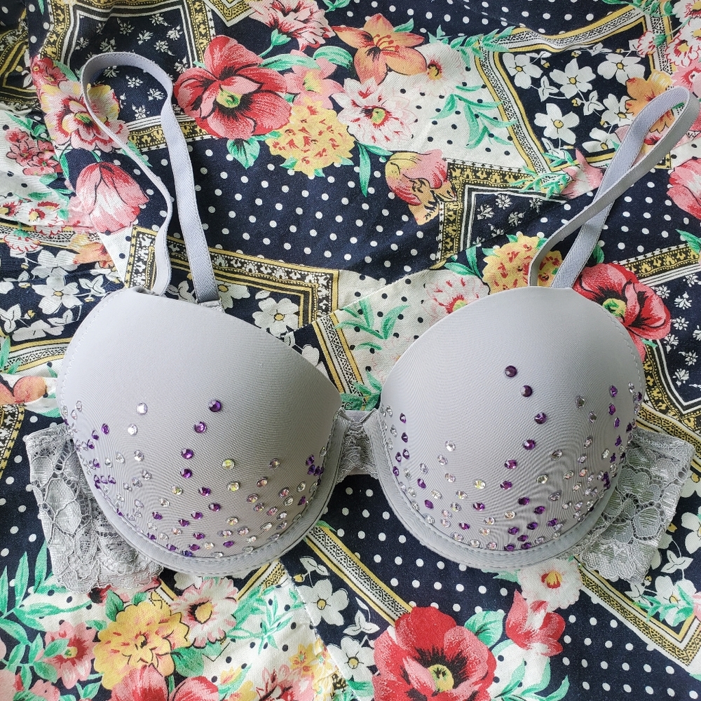 Rhinestone Push Up Bra (34B)